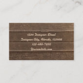 Rustikales Vintages Land Sepia Holzkörner Textur Visitenkarte (Rückseite)