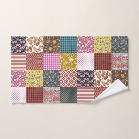 Rustikales Vintages Ländermuster Badhandtuch Set (Handtuch)