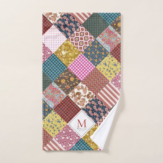 Rustikales Vintages Ländermuster Badhandtuch Set (Handtuch)