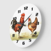 Rustikales Vintages Landrooster Große Wanduhr (Winkel)