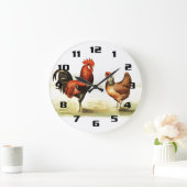 Rustikales Vintages Landrooster Große Wanduhr (Zuhause)