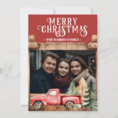 Rustikales Vintages LKW-Foto Feiertagskarte (Vorderseite)