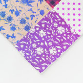 Rustikales Vintages Muster Blaurosa Quiltmuster Fleecedecke (Ecke)