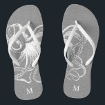 Rustikales Vintages Octopus Monogramm Badesandalen<br><div class="desc">Maßgeschneiderte gedreht Flop-Sandalen mit einer rustikalen nautischen Vintagen Oktopus-Abbildung und einem eigenen Monogramm oder anderem Text. Klicken Sie auf Anpassen,  um Schriftart und Farben zu ändern oder eigene Bilder hinzuzufügen,  um ein einzigartiges Design zu erstellen!</div>