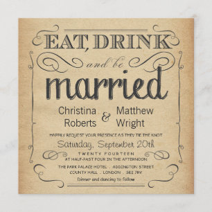Rustikales Vintages Parchment Hochzeitseinladungen Einladung