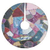 Rustikales Vintages Patchwork gepolstertes Muster Polyester Weihnachtsbaumdecke (Vorderseite)