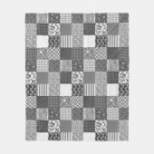 Rustikales Vintages Patchwork Grau Quilt Muster Fleecedecke (Vorderseite)