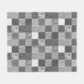 Rustikales Vintages Patchwork Grau Quilt Muster Fleecedecke (Vorderseite (Horizontal))