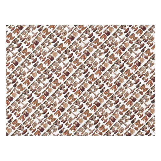 rustikales Vintages Pilzwald Tischdecke (Vorderseite (Horizontal))