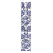 Rustikales Vintages portugiesisches Fliesenmuster Mittelgroßer Tischläufer (Vorderseite)