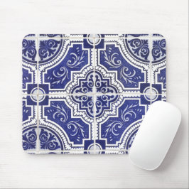 Rustikales Vintages portugiesisches Fliesenmuster  Mousepad