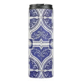 Rustikales Vintages portugiesisches Fliesenmuster  Thermosbecher (Rückseite)