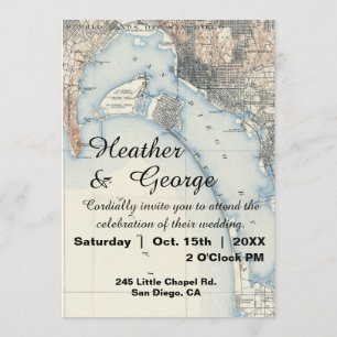 Rustikales Vintages San Diego Karte