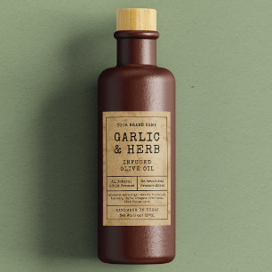 Rustikales, Vintages Sauce Öl Flasche Etikett