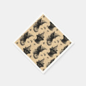 Rustikales Vintages Schwarzes Katzenjammer, Hallow Serviette (Ecke)
