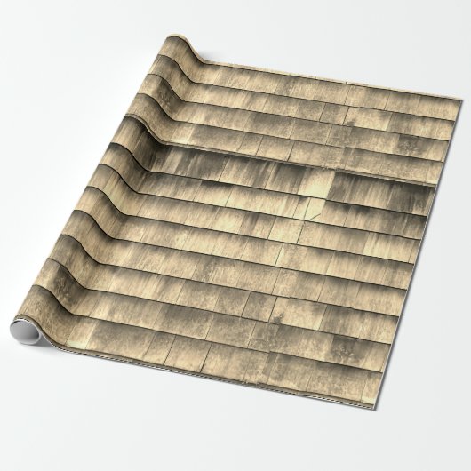 Rustikales, Vintages Sepia-Holzbrettmuster Geschenkpapier (Ungerollt)