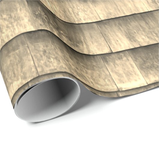 Rustikales, Vintages Sepia-Holzbrettmuster Geschenkpapier (Rolleneckpunkt)