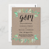 Rustikales Vintages Skripteinladungs-Budget Postkarte (Vorne/Hinten)