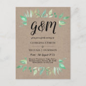 Rustikales Vintages Skripteinladungs-Budget Postkarte (Vorderseite)