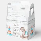 Rustikales Vintages Spielzeug, weiße Holzdusche Geschenkschachtel (Geöffnet)