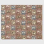 Rustikales Vintages Vieh-Rost-Muster Geschenkpapier (Flach)