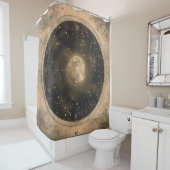 Rustikales Vintages Vollmond Celestial Design Duschvorhang (Beispiel)
