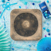 Rustikales Vintages Vollmond Celestial Design Pappteller (Party)