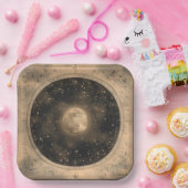 Rustikales Vintages Vollmond Celestial Design Pappteller (Party)