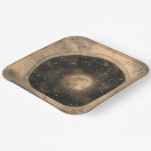 Rustikales Vintages Vollmond Celestial Design Pappteller (Gewinkelt)