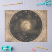 Rustikales Vintages Vollmond Celestial Design Seidenpapier (Basteln)