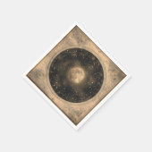 Rustikales Vintages Vollmond Celestial Design Serviette (Ecke)