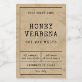 Rustikales Vintages Wachs Schmelzen Wasserfeste Pr Lebensmitteletikett (Einzelnes Label)