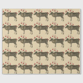 Rustikales Vintages Weihnachtsren (MED. Bild) Geschenkpapier (Flach)