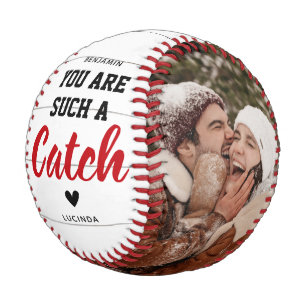 Rustikales Vintages "You're a Catch"-Foto Baseball