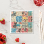 Rustikales Vintages Zeitungs-Patchwork-Collage (10 Serviette (Beispiel)