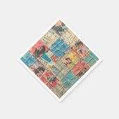 Rustikales Vintages Zeitungs-Patchwork-Collage (10 Serviette (Ecke)