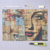 Rustikales Vintages Zeitungs-Patchwork-Collage (11 Seidenpapier (Handwerk)