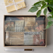 Rustikales Vintages Zeitungs-Patchwork-Collage (11 Seidenpapier (Geschenk)