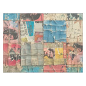 Rustikales Vintages Zeitungs-Patchwork-Collage (11 Tischdecke (Vorderseite (Horizontal))