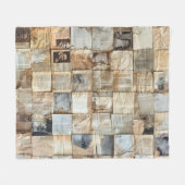 Rustikales Vintages Zeitungs-Patchwork-Collage (12 Fleecedecke (Vorderseite (Horizontal))
