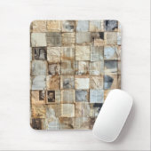 Rustikales Vintages Zeitungs-Patchwork-Collage (12 Mousepad (Mit Mouse)