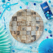 Rustikales Vintages Zeitungs-Patchwork-Collage (12 Pappteller (Party)