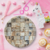 Rustikales Vintages Zeitungs-Patchwork-Collage (12 Pappteller (Party)
