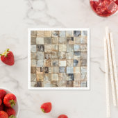 Rustikales Vintages Zeitungs-Patchwork-Collage (12 Serviette (Beispiel)