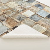 Rustikales Vintages Zeitungs-Patchwork-Collage (12 Sherpadecke (3/4)