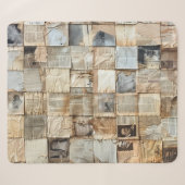 Rustikales Vintages Zeitungs-Patchwork-Collage (12 Sherpadecke (Vorderseite (Horizontal))
