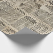 Rustikales Vintages Zeitungs-Patchwork-Collage (1) Geschenkpapier (Ecke)