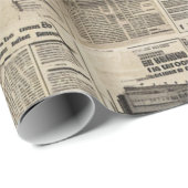 Rustikales Vintages Zeitungs-Patchwork-Collage (1) Geschenkpapier (Rolleneckpunkt)
