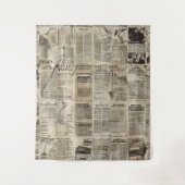 Rustikales Vintages Zeitungs-Patchwork-Collage (1) Wandteppich (Vorderseite)