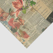 Rustikales Vintages Zeitungs-Patchwork-Collage (2) Seidenpapier (Detail)